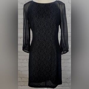 ADRIANNA PAPELL •Black Lace Elegant Evening Cocktail Dress
